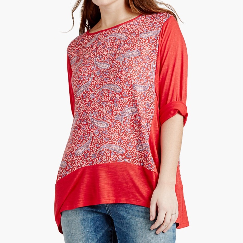Lucky Brand Paisley Printed Top